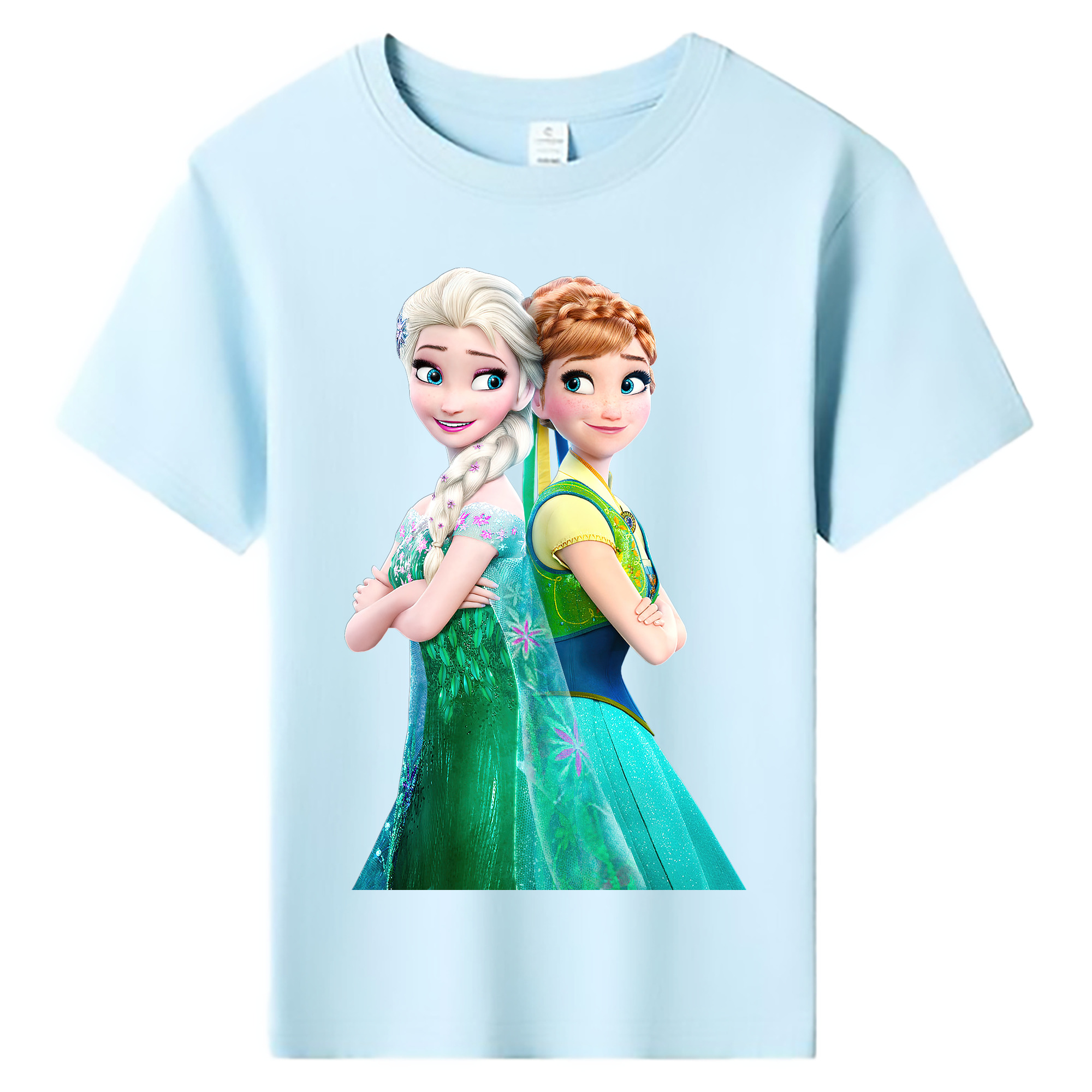 （画像用） アナと雪の女王 アンナ エルサ Frozen Anna Elsa 綿100％キッズTシャツ（フロントプリント）